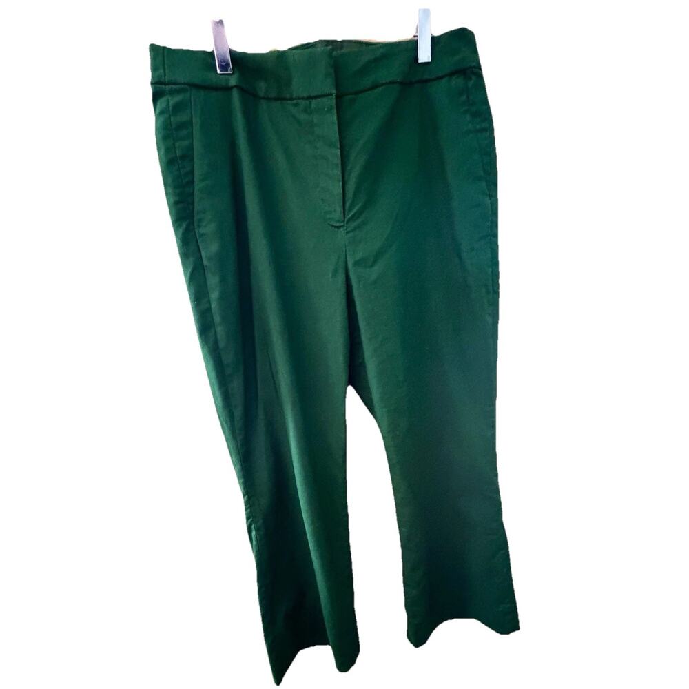 J Crew Women Kelsey Pant Sz 12 Kick Flare Crop Kelly Green Linen Blend Lined